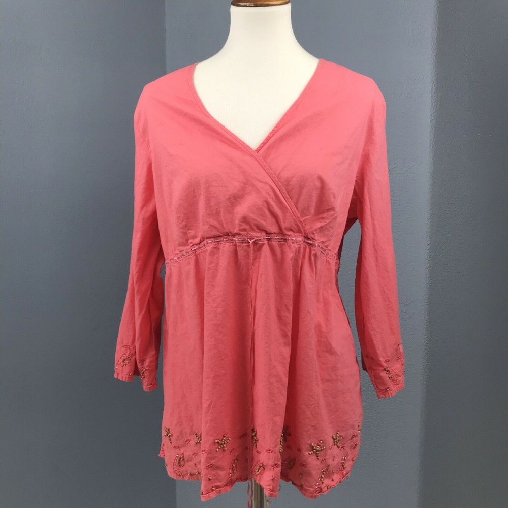 Announcements Maternity Coral Orange Tie Behind Be